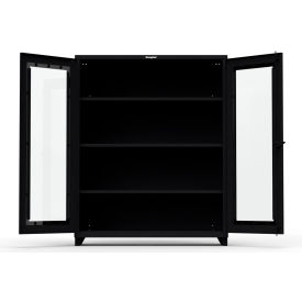 Heavy Duty Clear View Industrial Cabinet, 60"W x 24"D x 75"H, All-Welded, Black