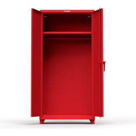 Industrial Uniform Cabinet with Full Width Rod 36"W x 24"D x 75"H , Red