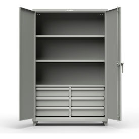 Heavy Duty Industrial Storage Cabinet with 6 Drawers, 14 Gauge, 48"W x 24"D x 75"H, Gray