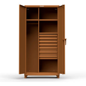 Industrial Uniform Cabinet with 7 Drawers 36"W x 24"D x 75"H , Brown