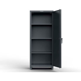 Heavy Duty Industrial Storage Cabinet with 1 Door, 14 Gauge, 30"W x 24"D x 75"H, Dark Gray
