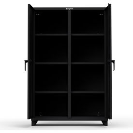 Heavy Duty Double Shift Storage Cabinet, 14 Gauge, 48"W x 24"D x 75"H, Black