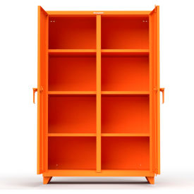 Stronghold Heavy Duty Double Shift Storage Cabinet, 14 Gauge, 48"W x 24"D x 75"H, Orange