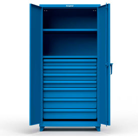 Heavy Duty Industrial Storage Cabinet with 7 Drawers, 14 Gauge, 36"W x 24"D x 75"H, Blue