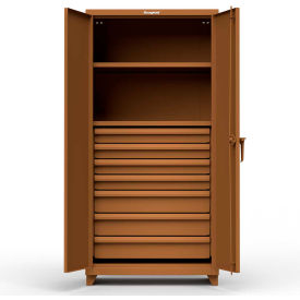 Heavy Duty Industrial Storage Cabinet with 7 Drawers, 14 Gauge, 36"W x 24"D x 75"H, Brown
