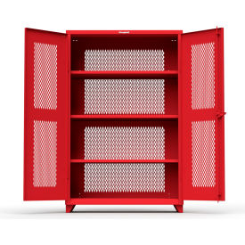 Fully-Ventilated Industrial Cabinet 48"W x 24"D x 75"H, All-Welded, Red