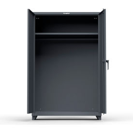 Industrial Uniform Cabinet with Full Width Rod 48"W x 24"D x 75"H , Dark Gray