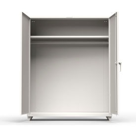 Industrial Uniform Cabinet with Full Width Rod 60"W x 24"D x 75"H , White