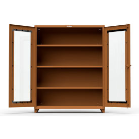 Heavy Duty Clear View Industrial Cabinet, 60"W x 24"D x 75"H, All-Welded, Brown