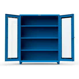 Heavy Duty Clear View Industrial Cabinet, 60"W x 24"D x 75"H, All-Welded, Blue