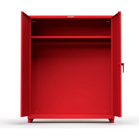 Industrial Uniform Cabinet with Full Width Rod 60"W x 24"D x 75"H , Red