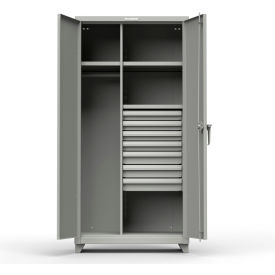 Industrial Uniform Cabinet with 7 Drawers 36"W x 24"D x 75"H, Gray