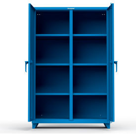 Heavy Duty Double Shift Storage Cabinet, 14 Gauge, 48"W x 24"D x 75"H, Blue