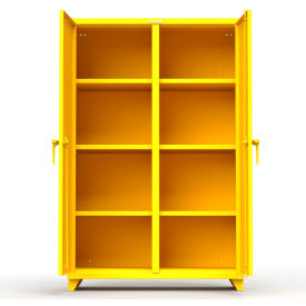 Heavy Duty Double Shift Storage Cabinet, 14 Gauge, 48"W x 24"D x 75"H, Yellow