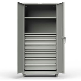 Heavy Duty Industrial Storage Cabinet with 7 Drawers, 14 Gauge, 36"W x 24"D x 75"H, Gray