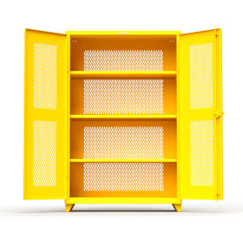 Fully-Ventilated Industrial Cabinet 48"W x 24"D x 75"H, All-Welded, Yellow