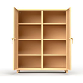 Heavy Duty Double Shift Storage Cabinet, 14 Gauge, 60"W x 24"D x 75"H, Beige