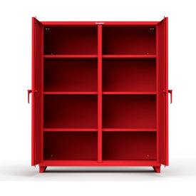 Heavy Duty Double Shift Storage Cabinet, 14 Gauge, 60"W x 24"D x 75"H, Red