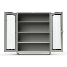Heavy Duty Clear View Industrial Cabinet, 60"W x 24"D x 75"H, All-Welded, Gray
