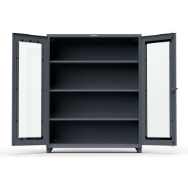 Heavy Duty Clear View Industrial Cabinet, 60"W x 24"D x 75"H, All-Welded, Dark Gray