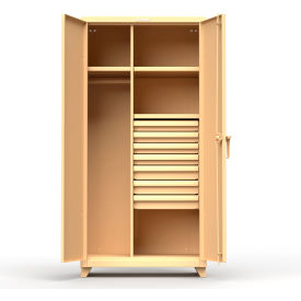 Industrial Uniform Cabinet with 7 Drawers 36"W x 24"D x 75"H , Beige