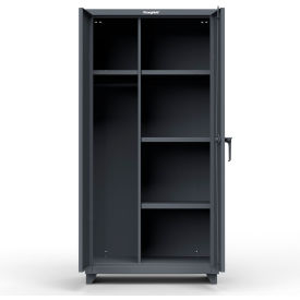 Stronghold Industrial Uniform Cabinet with 4 Shelves 36"W x 24"D x 75"H , Dark Gray