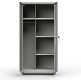 Industrial Uniform Cabinet with 4 Shelves 36"W x 24"D x 75"H , Gray