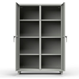 Heavy Duty Double Shift Storage Cabinet, 14 Gauge, 48"W x 24"D x 75"H, Gray