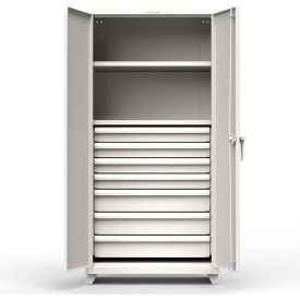 Heavy Duty Industrial Storage Cabinet with 7 Drawers, 14 Gauge, 36"W x 24"D x 75"H, White