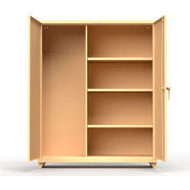 Industrial Broom Janitorial Cabinet, 60"W x 24"D x 75"H, All-Welded, Beige