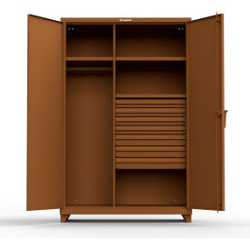 Industrial Uniform Cabinet with 7 Drawers 48"W x 24"D x 75"H , Brown