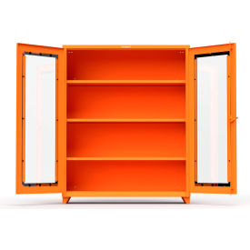 Heavy Duty Clear View Industrial Cabinet, 60"W x 24"D x 75"H, All-Welded, Orange