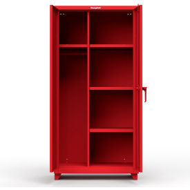 Industrial Uniform Cabinet with 4 Shelves 36"W x 24"D x 75"H , Red