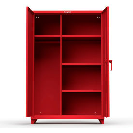 Industrial Uniform Cabinet with 4 Shelves 48"W x 24"D x 75"H , Red