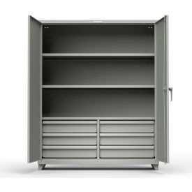 Heavy Duty Industrial Storage Cabinet with 6 Drawers, 14 Gauge, 60"W x 24"D x 75"H, Gray