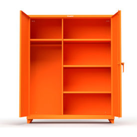 Industrial Uniform Cabinet with 4 Shelves 60"W x 24"D x 75"H , Orange