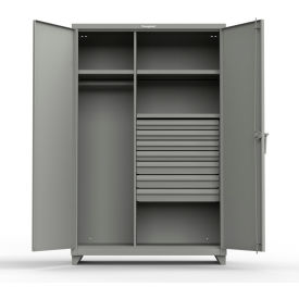 Industrial Uniform Cabinet with 7 Drawers 48"W x 24"D x 75"H , Gray