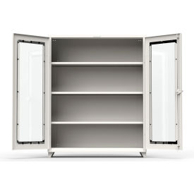 Stronghold Heavy Duty Clear View Industrial Cabinet, 60"W x 24"D x 75"H, All-Welded, White