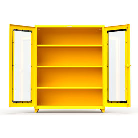 Heavy Duty Clear View Industrial Cabinet, 60"W x 24"D x 75"H, All-Welded, Yellow