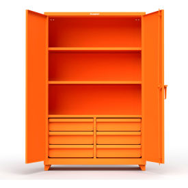 Heavy Duty Industrial Storage Cabinet w/ 6 Drawers, 48"W x 24"D x 75"H, Orange