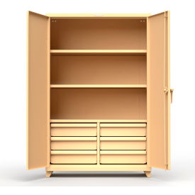Heavy Duty Industrial Storage Cabinet with 6 Drawers, 14 Gauge, 48"W x 24"D x 75"H, Beige