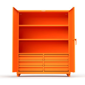 Heavy Duty Industrial Storage Cabinet w/ 6 Drawers, 14 Gauge, 60"W x 24"D x 75"H, Orange