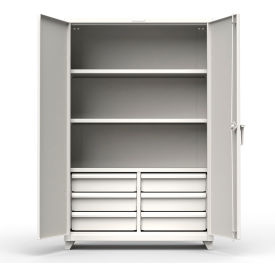 Heavy Duty Industrial Storage Cabinet with 6 Drawers, 14 Gauge, 48"W x 24"D x 75"H, White