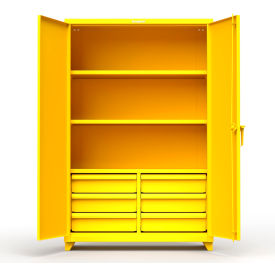 Heavy Duty Industrial Storage Cabinet w/ 6 Drawers, 14 Gauge, 48"W x 24"D x 75"H, Yellow