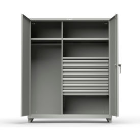 Industrial Uniform Cabinet with 7 Drawers 60"W x 24"D x 75"H , Gray