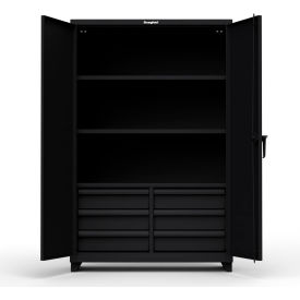 Heavy Duty Industrial Storage Cabinet with 6 Drawers, 14 Gauge, 48"W x 24"D x 75"H, Black