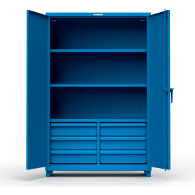 Heavy Duty Industrial Storage Cabinet with 6 Drawers, 14 Gauge, 48"W x 24"D x 75"H, Blue