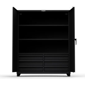 Heavy Duty Industrial Storage Cabinet with 6 Drawers, 14 Gauge, 60"W x 24"D x 75"H, Black