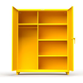 Industrial Uniform Cabinet with 4 Shelves 60"W x 24"D x 75"H , Yellow