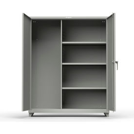 Industrial Broom Janitorial Cabinet, 60"W x 24"D x 75"H, All-Welded, Gray